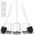 Lefree 3 Pack Silicone Toilet BrushRubber Toilet Bowl Brush and Holder Set with Ventilated Holder Toilet Cleaner Brush for BathroomFloor Standing &amp Wall Mounted Toilet Scrubber Without Drilling