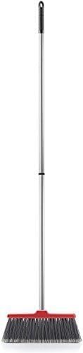 Fuller Brush Adjustable Kitchen Broom – 10 Wide Broom Head with Split-End Bristles and Steel Handle (29–52) for Sweeping Fine Dust and Crumbs – Red (Fiesta Broom Complete)