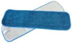 Generic 18 or 24“ Microfiber Looped Flat Mop Set Professional Grade Frame Handle 2 Pads (24'') Blue/Grey