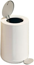 Compost bin kitchen/garbage Foot Pedal Round Trash Can Soft Close Step Garbage Can with Removable Inner Bin 12/15L Modern Trash Can with Lid for Living Room Bedroom Office Step trash can(Grey whit