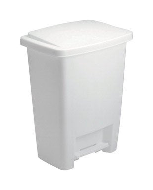 Rubbermaid Step-On Wastebasket 33 Qt. 15 X 13 X 20 Plastic Bisque White