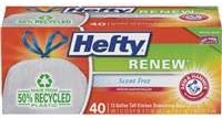 Hefty Renew Recycled Plastic Tall Kitchen Drawstring Trash Bags (13 Gallon 40 Count)