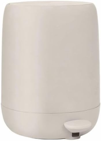 Blomus Sono Cosmetic bin with Soft-Close 3 L Pedal bin in Beige with Pedal Moonbeam Colour Bathroom Waste bin Made of Plastic and Silicone Removable Inner bin Diameter 20 x 25 cm