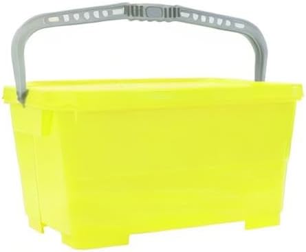 Pulex 6 Gallon Durable Lightweight Mop Bucket with Squeegee Carrying Clips and Ergonomic Handle for Floor and Window Cleaning - Yellow