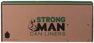 Strongman Black 60 gallon Heavy Duty Trash Bag Contractor Bags Black Contractor Garbage Bags Large Trash Bags Trash Can Liners Lawn and Leaf Bags - SM385823 41 Mic. 100 Count