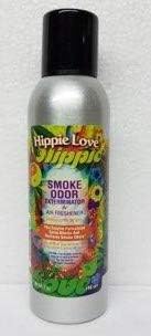 Smoke Odor Exterminator 198 gm/ 7 oz Large Spray Hippie Love Set of Three Cans. Assortment (3) Includes Hippie Love Fierce and Mesmereyes.
