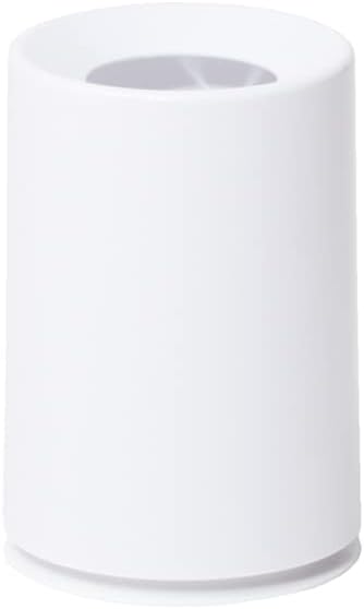 Ideaco TUBELOR Mini Designer Round Countertop Trash Can Conceals Any Plastic Bag 0.3 Gal Gloss White