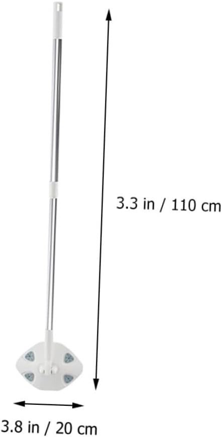 TEHAUX Retractable Handle Dust Mop with Microfiber Face Towel Refill White Triangle Dry Dust Mop for Household Floor Cleaning Lightweight Extendable Cleaning Tool