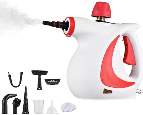Multi-Purpose Steam Cleaner 0.3Bar Pressure Portable Steamer Cleaning with 9-Piece Accessories 350ML Handheld Steam Cleaner