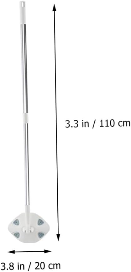 Dust Mop for Floor Cleaning with Long Handle Triangular Microfiber Mop Head White Retractable Dry Dust Removal for Household Use and Wall Cleaning