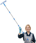 2-in-1 Window Cleaning Tool Kit with Extendable Aluminum Pole Perfect for High Skylights &amp Hard-to-Reach Areas Portable Glass Cleaner System (29.5ft/9m)