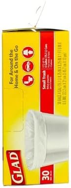 Glad Flat Top Small Garbage Bag 30 Count per Pack - 6 per case.