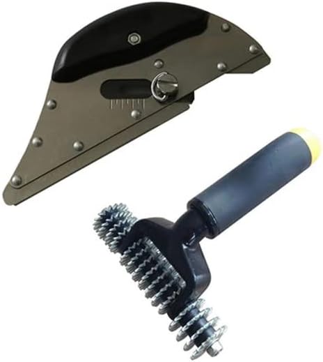 Cushion Back Carpet Cutter and Carpet Seam Roller Combo Pack 30 Degree Blade Adjustable Depth Stainless Steel Professional Carpet Installation Kit