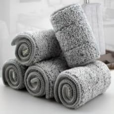 360 Hands-Free Self Wringing Floor Cleaning Mop Flat Mop - Microfiber with 6 x Washable Pads Hand Washing Free for Hardwood and Window White