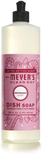 Mrs. MEYER'S CLEAN DAY Dish Soap 4 Pack Variety Pack Iowa Pine Peppermint Snow Drop Gingerbread 16 Fl Oz Each 1 CT