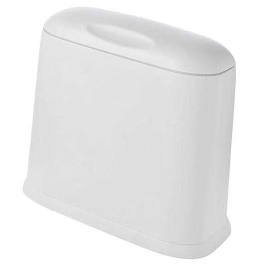 Unomor Narrow Slit Wastebasket Trash Can for Kitchen Bathroom Living Room White Garbage Bin Compact Garbage Container