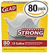 Glad 13 gal. Tall Kitchen Bags Quick Tie 80 pk