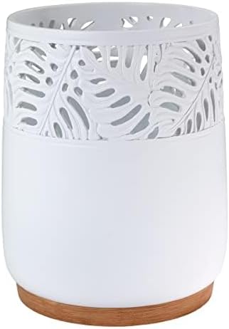 Avanti Linens - Waste Basket Decorative Trash Can Palm Tree Leaves Inspired Home Decor (Viva Palm Collection)