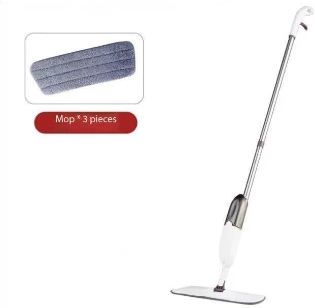 Spraying Water and Mist Flat mop for Household use - one mop can Clean Both Wet and Dry Surfaces Without Hand Washing. Comes with 3 mops.