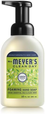 Mrs. MEYER'S CLEAN DAY Lemon Verbena Scent Foaming Hand Soap 10 Fl Oz Multi-Surface Cleaner 16 Fl Oz Room Freshener 8 Fl Oz Dish Soap 16 Fl Oz (Variety Pack)