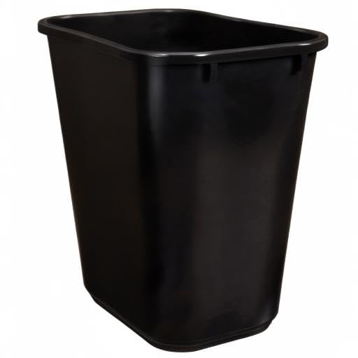 Amazon Basics Rectangular Commercial Office Wastebasket Easy to Clean 7 Gallon Black 6-Pack