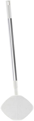 ARTIBETTER Rotatable Dust Mop with Face Towel Replacement Triangle Shape Household Cleaning Mop White Extendable Handle Hand-Free Washing for Floors and Surfaces
