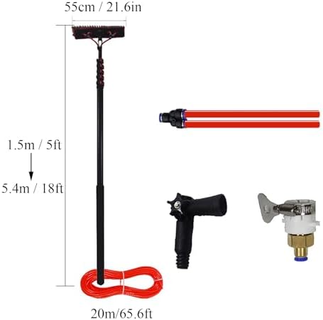 Glass Cleaning Brush Household Water Supply Telescopic Pole Kit Solar Panel Rotating Brush Solar Photovoltaic PanelsTelescopic Solar Panel Cleaning Brush - 5.4m High Pol