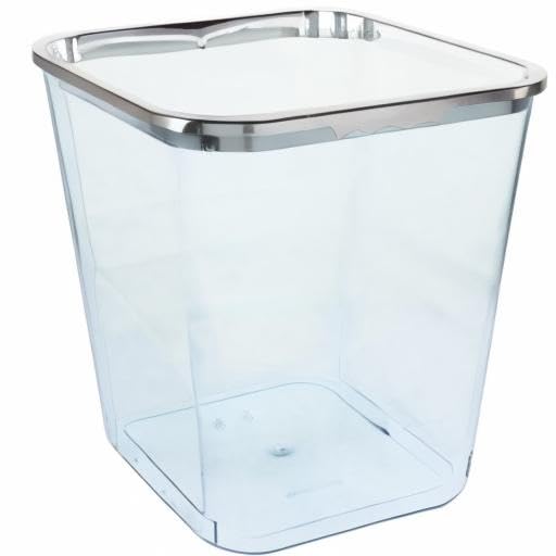 STOBOK Clear Trash Can Square Wastebasket Large Garbage Bin Decorative Rubbish Can Wastepaper Container 1.5L for Home Office Bathroom Bedroom Kitchen