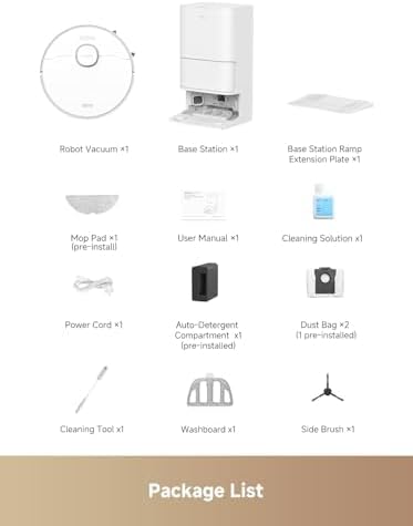 Mova S20 Ultra Robot Vacuum and Mop Combo with Dual Roller Brush 8300Pa Suction 140℉ Hot Water Mop Self-Washing &amp Drying Mop Auto-Lift for Carpet Self-Empty Self-Refilling Voice &amp App Co