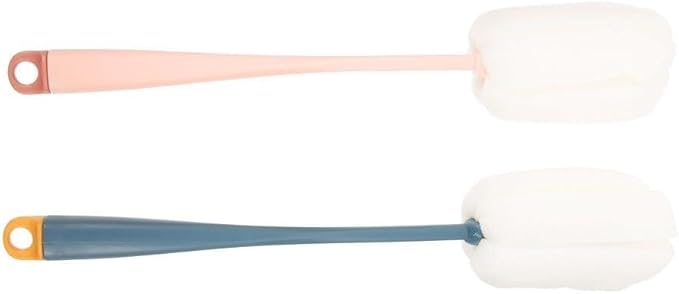 2 Pcs Portable Bottle Cleaning Tool Kitchen Long Handle (Assorted Color)