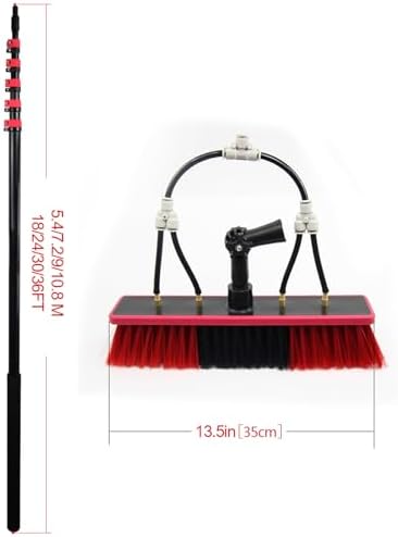 Glass Cleaning Brush Household Water Supply Telescopic Pole Kit Solar Panel Rotating Brush Solar Photovoltaic PanelsWindow Washing Kit with Extension Pole Telescoping Window Clea