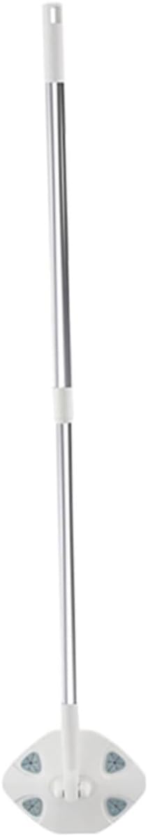 TEHAUX Retractable Handle Dust Mop with Microfiber Face Towel Refill White Triangle Dry Dust Mop for Household Floor Cleaning Lightweight Extendable Cleaning Tool