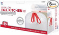 True Value 1942924 Tall Kitchen Trash Bags Drawstring 13 Gallons 85-Ct. - Quantity 6