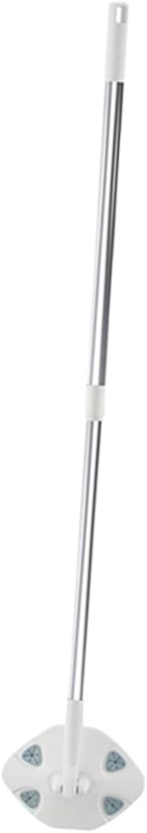 Retractable White Dust Mop with Triangular Microfiber Cloth No Washing Handheld Floor Cleaning Mop for Home Use Suitable for Hard Floors
