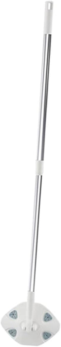 Retractable White Dust Mop with Triangular Microfiber Cloth No Washing Handheld Floor Cleaning Mop for Home Use Suitable for Hard Floors
