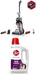 Hoover ONEPWR SmartWash Cordless Carpet Cleaner Machine Automatic Cleaning Technology LED Display BH50700V + 64 oz Pet Carpet Cleaner Solution Deep Cleaning Shampoo AH31925