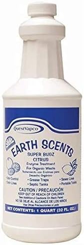 Quest Specialty Super Bugz ENZYMES for Grease Trap &amp Sewer - Controls Foul Odors &amp Breaks Down Grease Paper Fat &amp Oil in Sewer Lines Septic Tanks &amp Grease Traps Citrus Scent - 1 qt