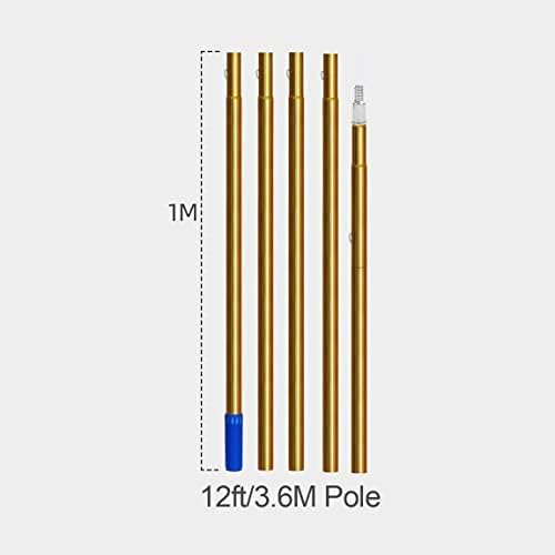 Telescopic Pole Kit Cleaning BrushWater Fed Extension Brush Solar Panels Cleaning Brush 12ft-36ft Outdoor Window Cleaning System Water Fed Telescopic Extension Pole Cleaning Kit3.6M/12FT