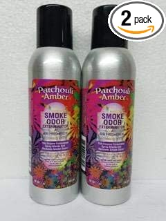 Smoke Odor Exterminator 198 gm/ 7 oz Large Spray Patchouli Amber Set of Two Cans.