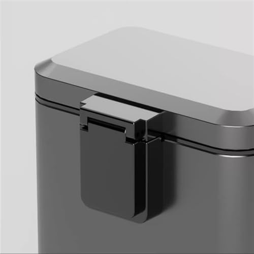 Compost bin kitchen/garbage Soft-Close Kitchen Trash Can with Lid Stainless Steel Step Trash Can Anti Fingerprint Pedal Trash Can with Removable Inner Bucket for Home Office Step trash can(Silver15