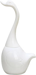 Swan Toilet Brush and Ceramic Holder SetCute Bathroom Decor Non-Scratch Bristles Space-Saving White Household Cleaning Tool for Bathtub