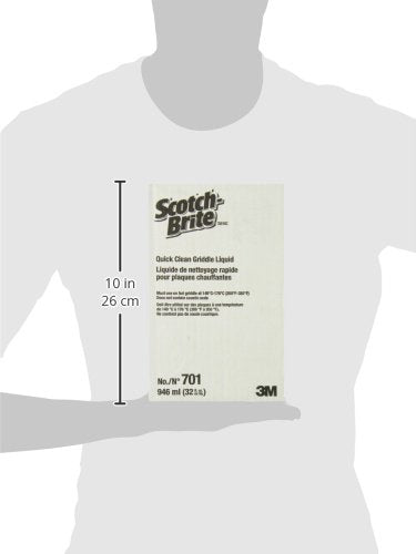 3M H-701-32OZ Scotch-Brite Griddle Cleaning Quick Clean Liquid 701 4 Quarts Heavy Duty Cleans in 3-5 Minutes For Baked On Food and Cooking Oils Use on Hot or Cool Griddle