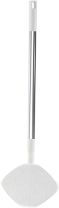 Rotatable Dust Mop with Retractable Handle No Washing Handheld Cleaning Mop for Home Floor and Wall Dust Removal White Triangular Microfiber Cloth for Household Use