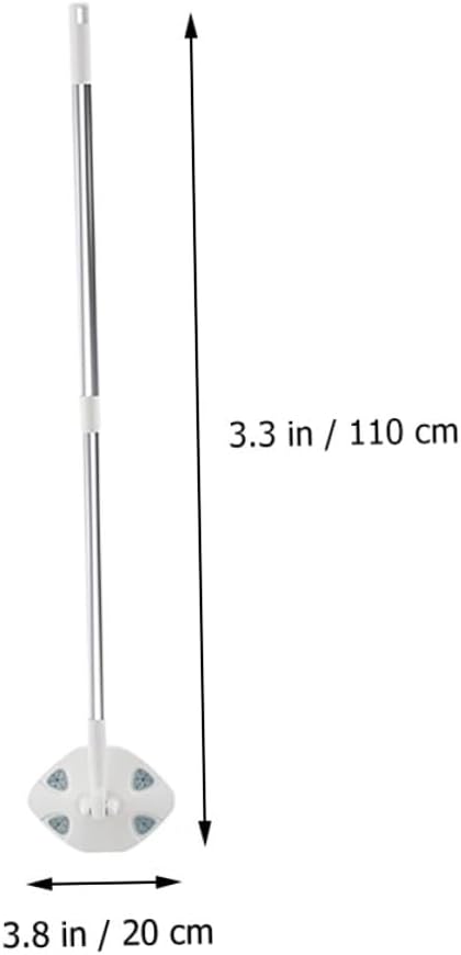 Retractable Household Dust Mop with Rotatable Handle No-wash Triangular Microfiber Cleaning Mop for Floor and Desktop Dust Removal White Extendable Handle for Home Cleaning