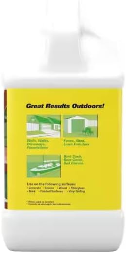 Outdoor Rust Stain Remover 1 Gallon – Fast-Acting Biodegradable Formula Removes Tough Rust Hard Water &amp Well Water Stains on Concrete Brick Stucco Wood Vinyl &amp More – Spray Rinse No Sc