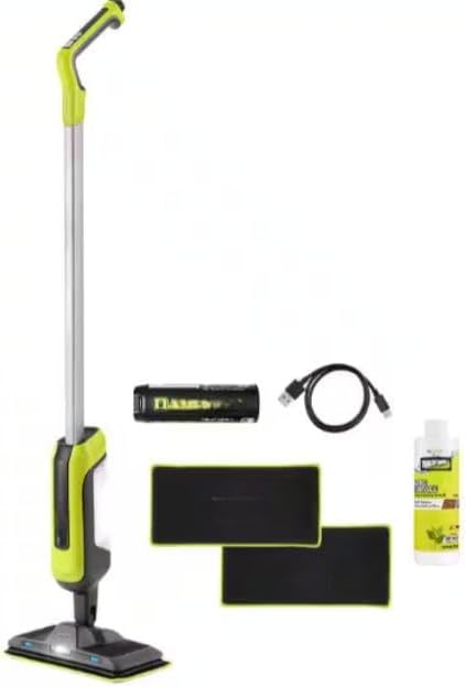 FVSM02K Fits For RYOBI USB Lithium Cordless Agitating Spray Mop Kit with 2.0 Ah Battery Charging Cable (2) Microfiber Cloth Pads and Formula