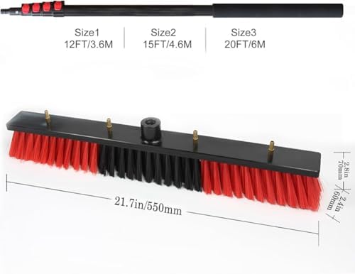 Glass Cleaning Brush Home Water Fed Telescopic Pole Kit Solar Panel Brush Rotating for Photovoltaic PanelTelescopic Window Cleaning Pole with Water Fed Brush Extendable 10.8M Pole for Conse