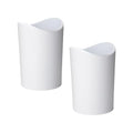 Superio Small Bathroom Trash Can Modern White Mini Open Waste Bin (1 1/2 Gallon 6 Liter) Plastic Garbage Can for Kitchen Bathroom Bedroom Office Under Desk Car 2 Pack