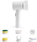 Power Spin Scrubber Cordless Handheld Power Scrubber with 4 Replaceable Brush Heads Rechargeable Scrubber for Bathroom Tub Sink Kitchen Dishes Tile Window Floor Grout Whit