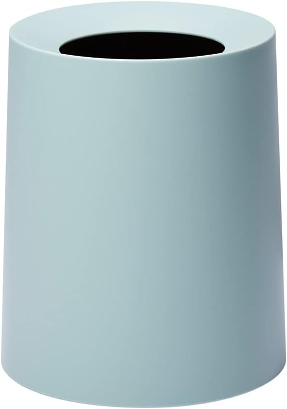 Ideaco TUBELOR Homme Designer Round Trash Can Conceals Any Plastic Bag 3.0 Gal Matte Light Blue